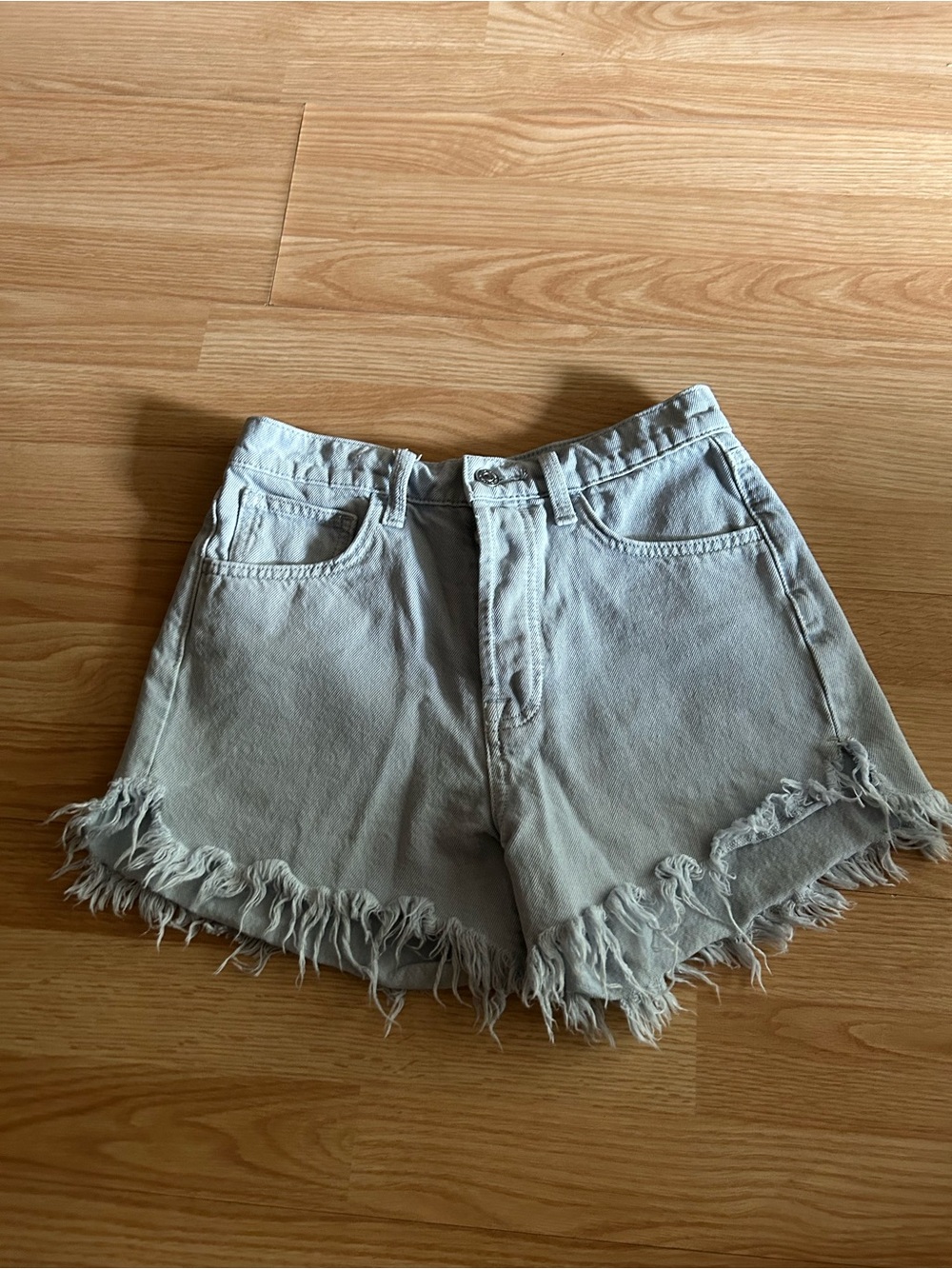 7 For All Mankind Light Baby Blue Jean Shorts Size 26